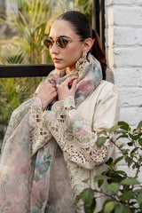 3 Piece Embroidered Self Jacquard Lawn Suit - Off White | Maria B