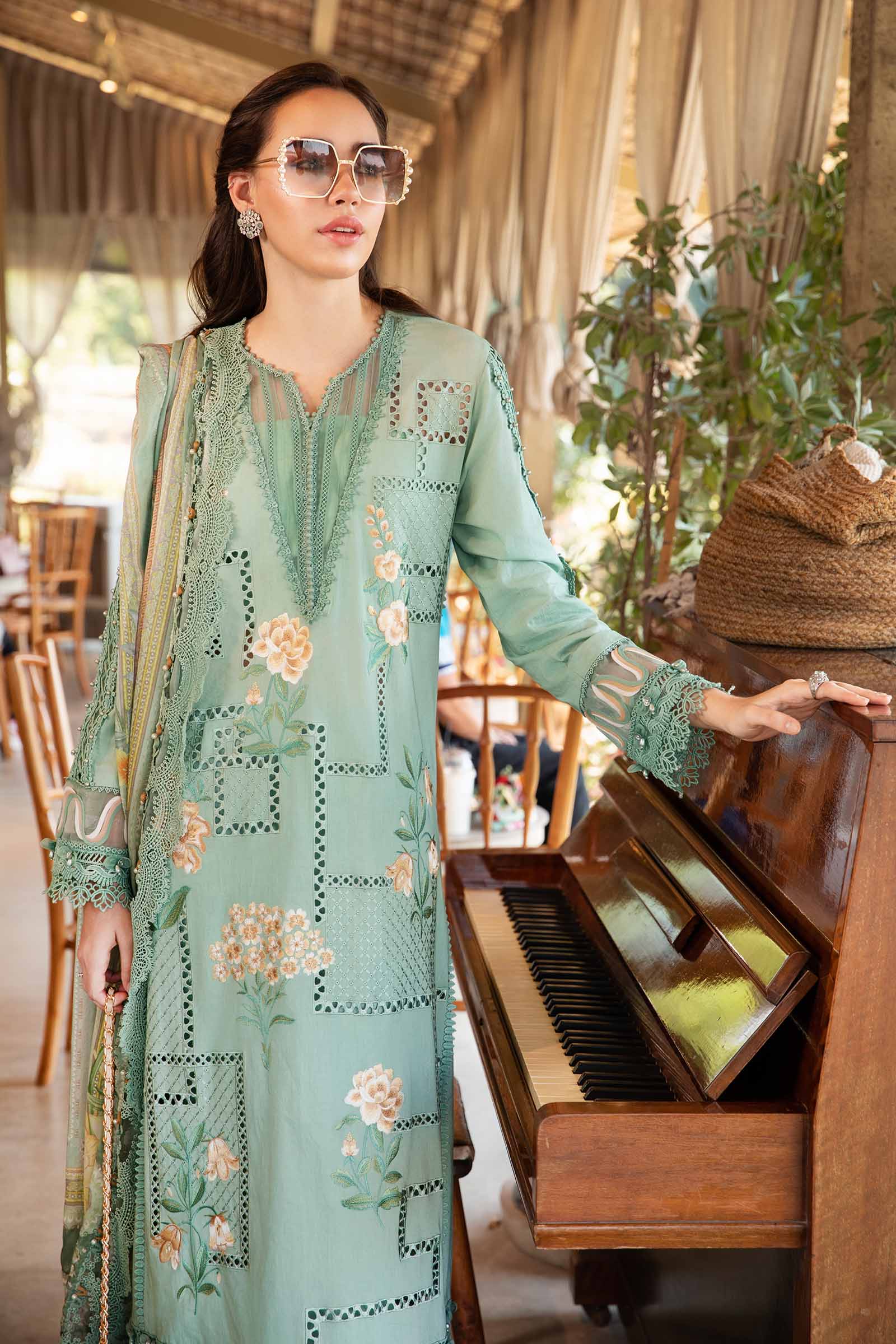 3 Piece Unstitched Printed Lawn Suit | MPT-2501-B | Maria B