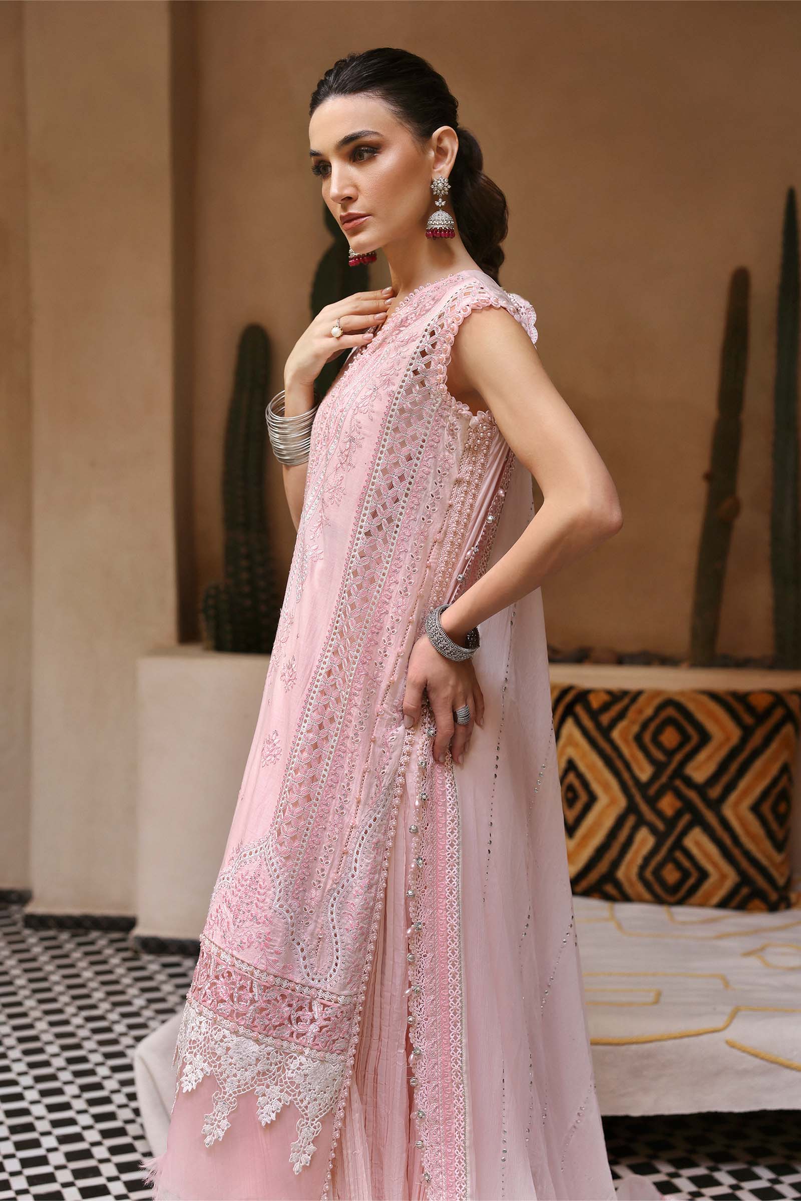 3 Piece Unstitched Embroidered Lawn Suit | D-2511-A | Maria B