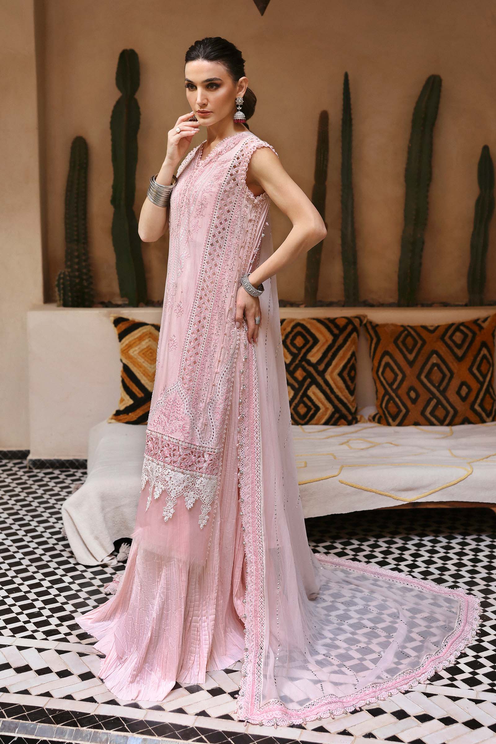 3 Piece Unstitched Embroidered Lawn Suit | D-2511-A | Maria B