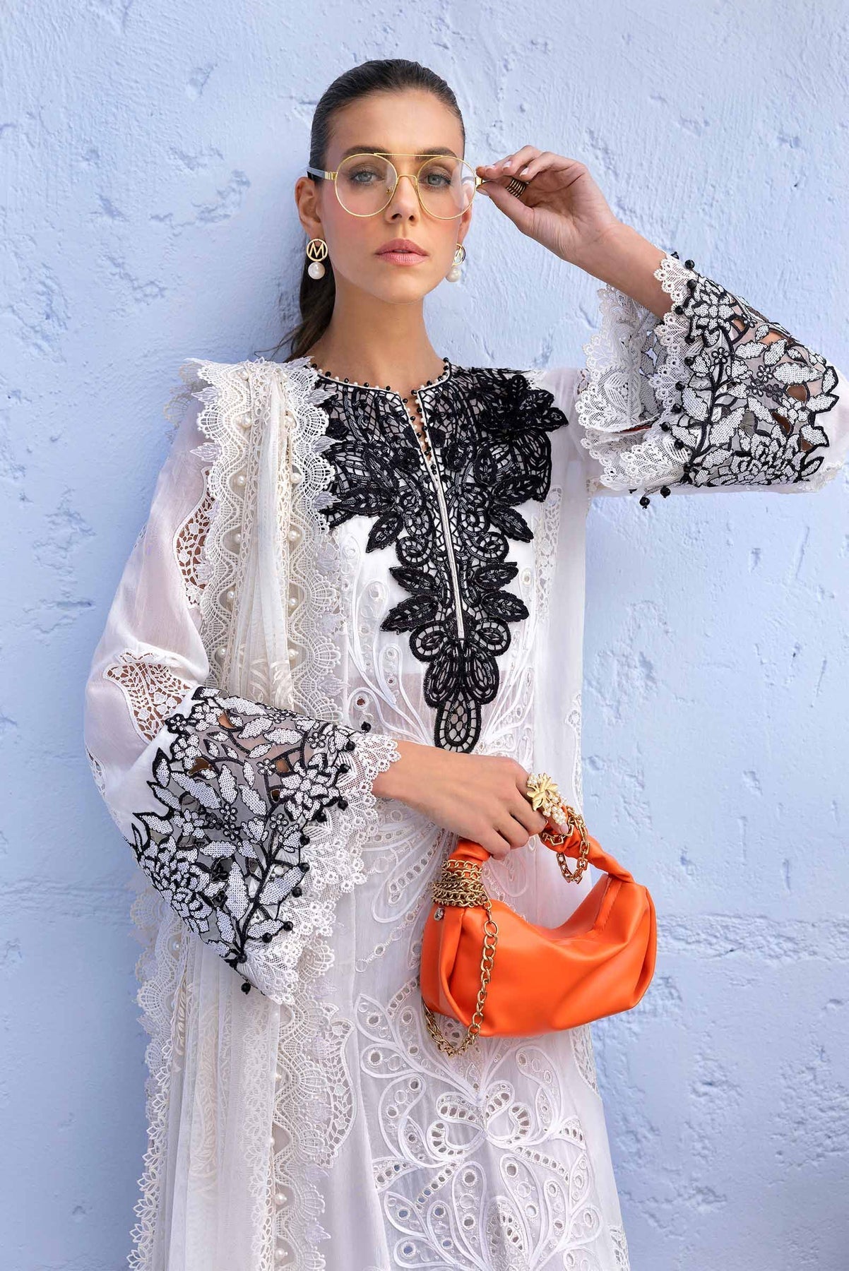 Maria B | 3 Piece Unstitched Embroidered Paper Cotton Suit | D-2505-A